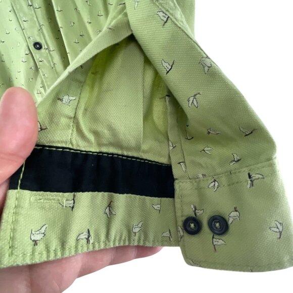 Twills Printastic Mens Green Button-Up Shirt Sz XL Long Sleeve Bird Print Casual - Picture 5 of 7